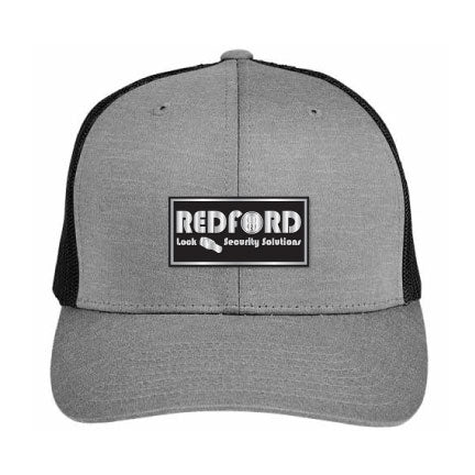 Adult Heather Trucker Cap with Black & Silver Patch
