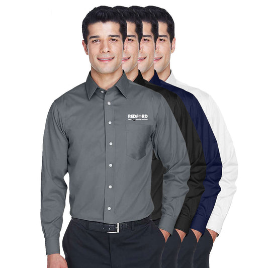 Men's Devon and Jones Crown Collection Solid Stretch Twill Woven Shirt
